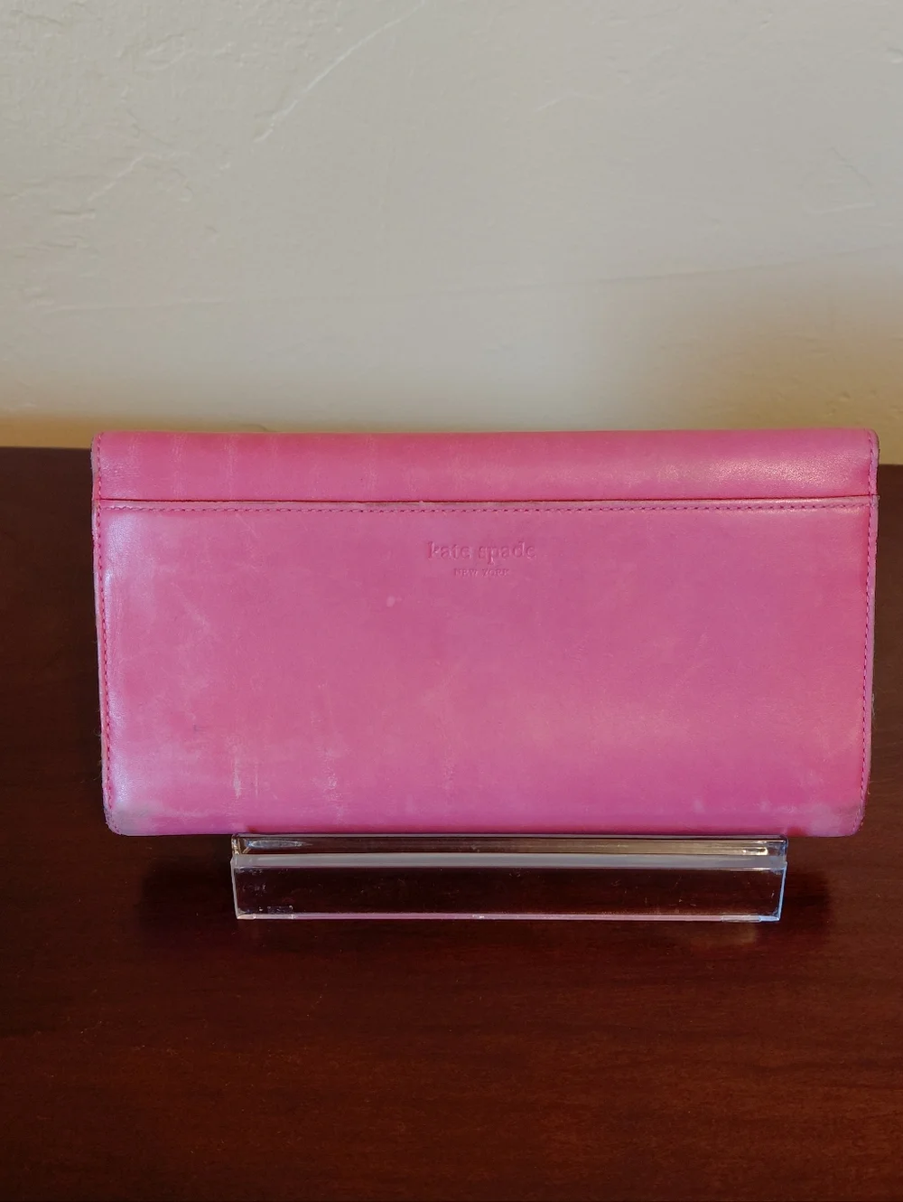 Kate Spade Pink Trifold Wallet With Checkbook - Picture 3 of 10